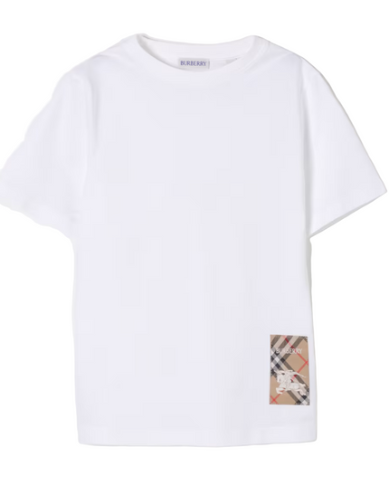 Kids Atelier-Burberry-White Short Sleeve T-Shirt