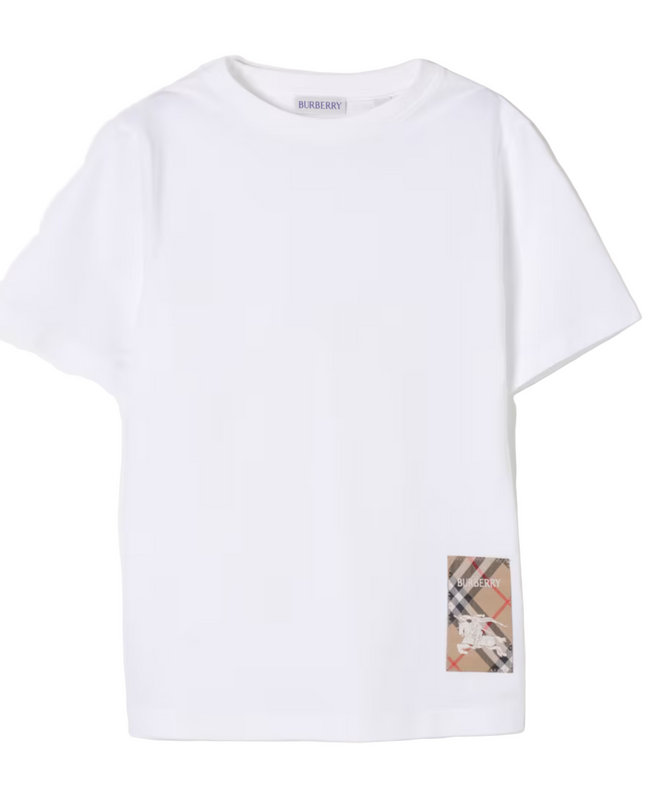 Kids Atelier-Burberry-White Short Sleeve T-Shirt