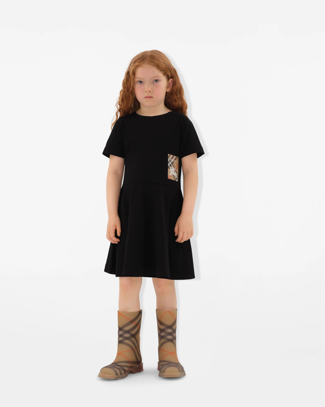 Kids Atelier-Burberry-Check Label Cotton Dress
