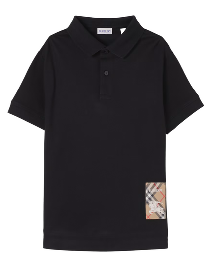 Kids Atelier-Burberry-Logo Patch Polo Shirt