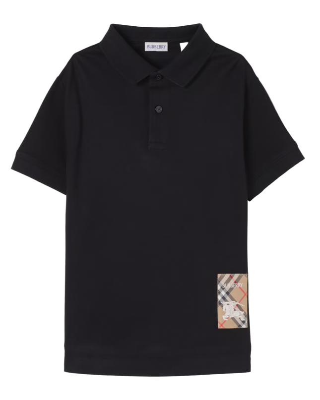 Kids Atelier-Burberry-Logo Patch Polo Shirt