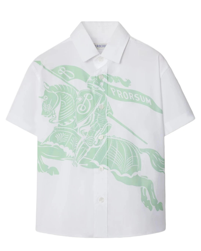 Kids Atelier-Burberry-White Stretch Cotton T-Shirt