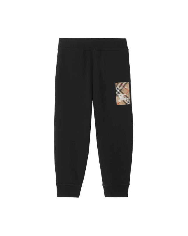 Kids Atelier Burberry Check Label Cotton Jogging Pants