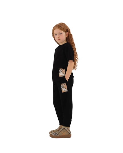 Kids Atelier Burberry Check Label Cotton Jogging Pants