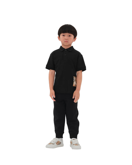 Kids Atelier Burberry Check Label Cotton Jogging Pants