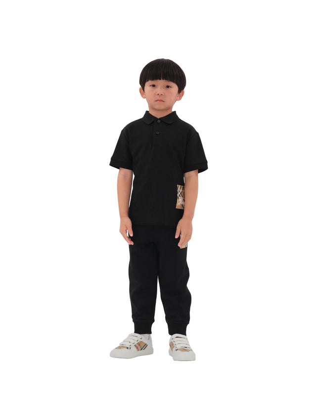 Kids Atelier Burberry Check Label Cotton Jogging Pants