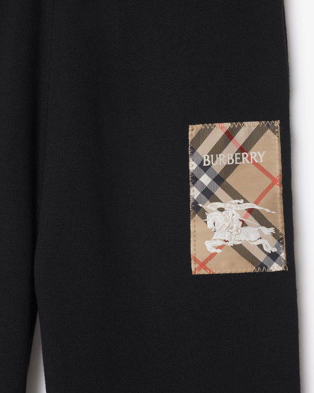 Kids Atelier-Burberry-Check Label Cotton Jogging Pants
