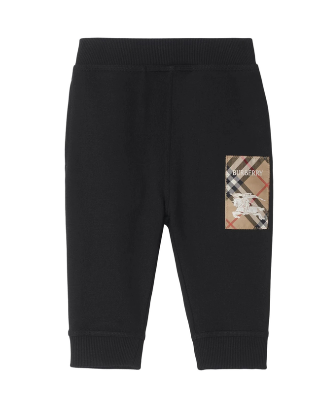Kids Atelier-Burberry-Jackson Label Cotton Jogging Pants