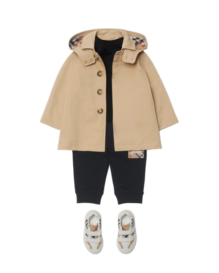 Kids Atelier-Burberry-Jackson Label Cotton Jogging Pants