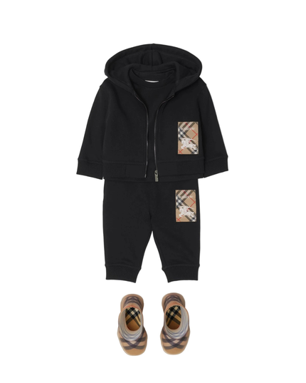 Kids Atelier-Burberry-Jackson Label Cotton Jogging Pants