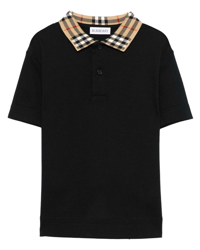 kidsatelier-burberry-Check-Collar-Cotton-Polo-Shirt