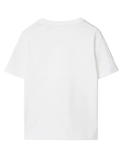 Kids Atelier-Burberry-White Check Trim Cotton T-shirt