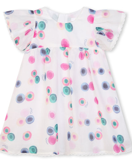 Kids Atelier-Chloe-Multicolored Patterned Ruffled Dress