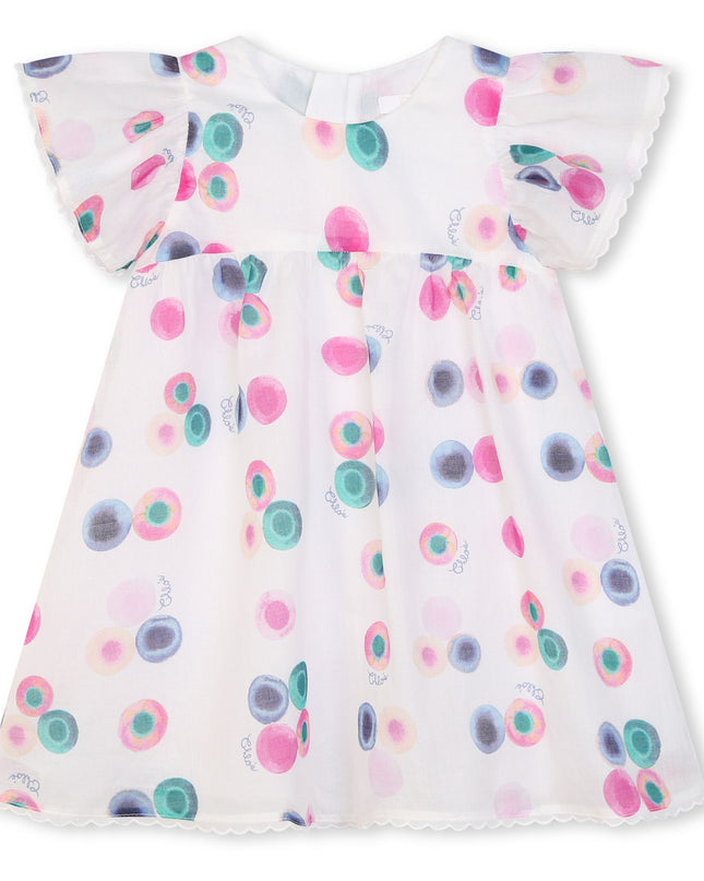 Kids Atelier-Chloe-Multicolored Patterned Ruffled Dress