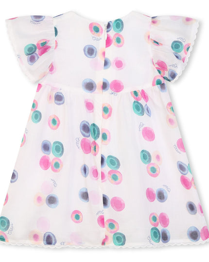 Kids Atelier-Chloe-Multicolored Patterned Ruffled Dress