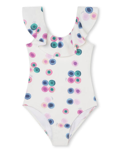 Kids Atelier-Chloe-Multicolor Ruffled One-Piece Swimsuit