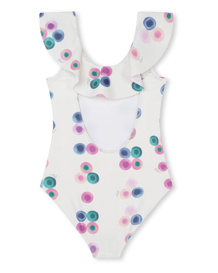 Kids Atelier-Chloe-Multicolor Ruffled One-Piece Swimsuit