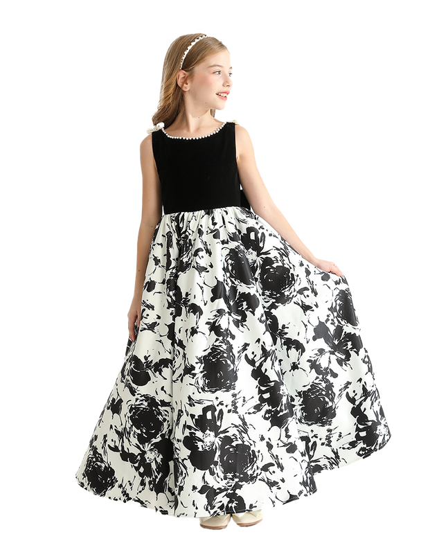 Black and White Abstract Dalmeny Dress