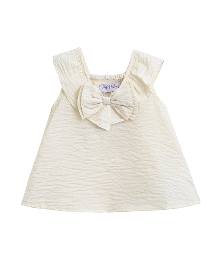Ivory Pink Strap Bow Shorts Set