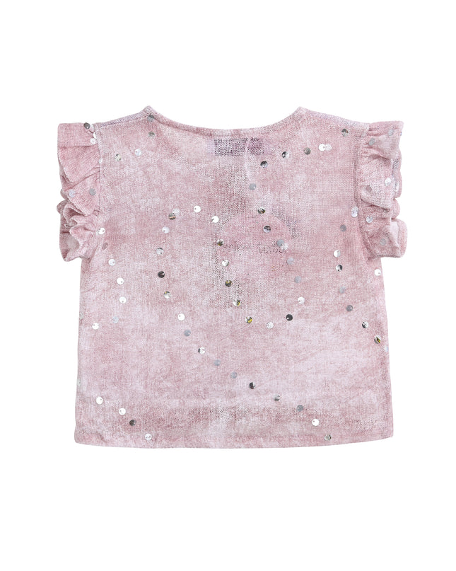 Mauve Cream Sequin Shorts Set