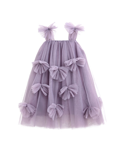 Purple Emery Sleeveless Bow Dress