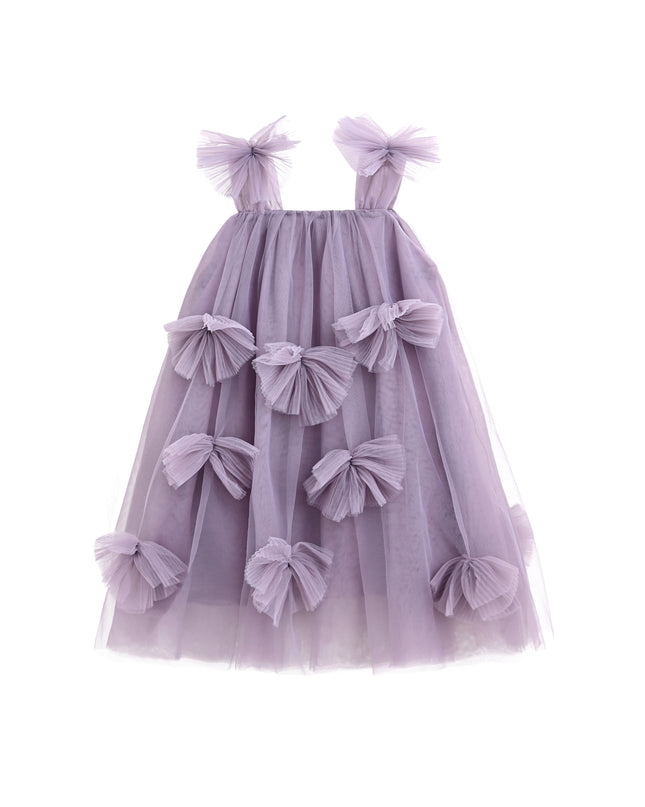 Purple Emery Sleeveless Bow Dress