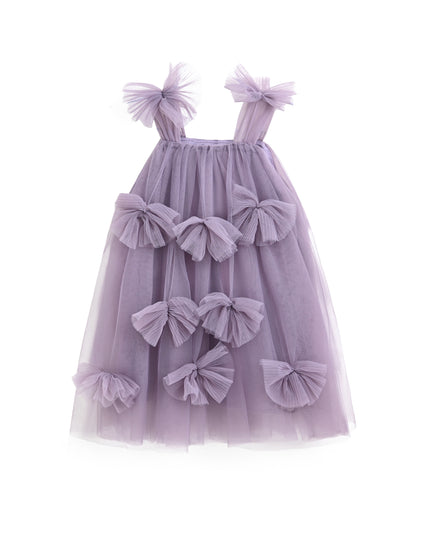 Purple Emery Sleeveless Bow Dress