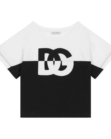 Kids Atelier-Dolce & Gabbana-Black & White Logo T-Shirt