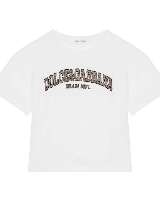 Kids Atelier-Dolce & Gabbana-White Logo T-Shirt