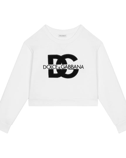 Kids Atelier-Dolce & Gabbana-Jersey White Cotton Sweatshirt