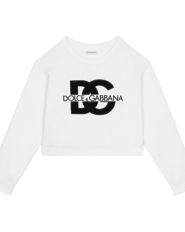 Kids Atelier-Dolce & Gabbana-Jersey White Cotton Sweatshirt