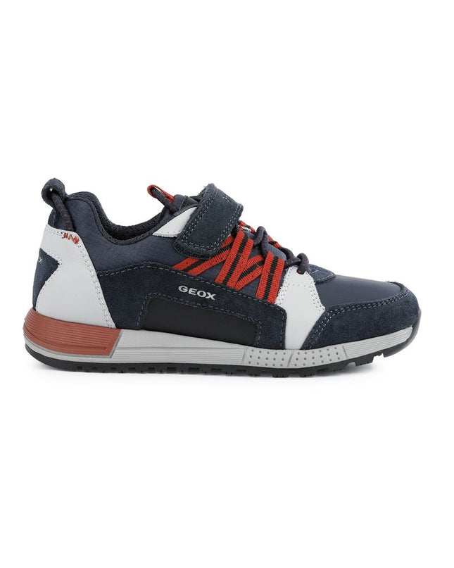 GEOX-J ALBEN B. A - SUEDE+NYLON-J169EA-022FU-C0735 NAVY/RED