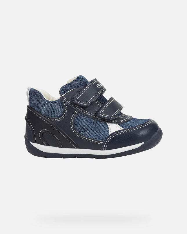 GEOX-J POSEIDO B. C - WAX LEA+NYLON-J16BCC-0CLFU-C0052 BLACK/BLUE