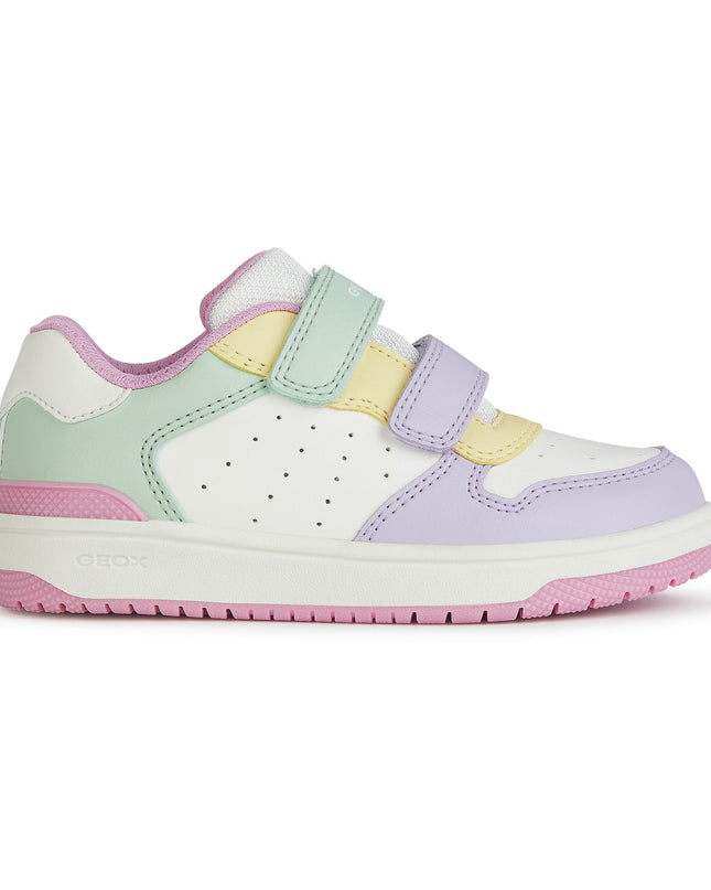 GEOX-J WASHIBA B - SYNT.LEA-J45HXB-000BC-C0653-WHITE/MULTICOLOR