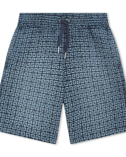 givenchy-h30133-z01-kb-Blue 4G Print Shorts