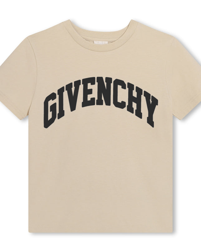 givenchy-h30160-184-kb-Beige Logo T-Shirt