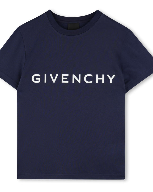 Givenchy-H30343-85T-NAVY-SHORT SLEEVES TEE-SHIRT