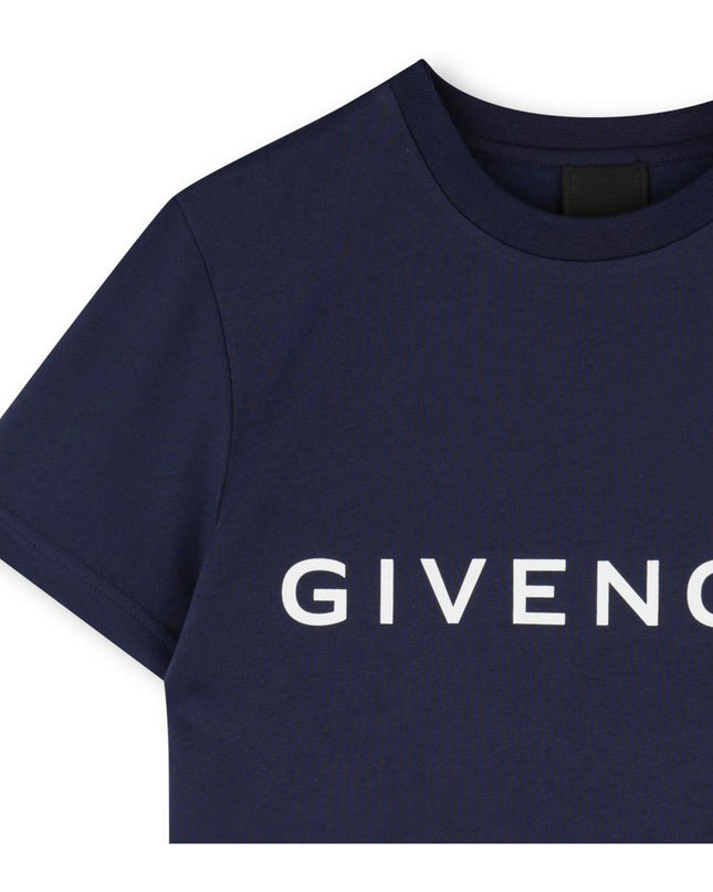 Givenchy-H30343-85T-NAVY-SHORT SLEEVES TEE-SHIRT