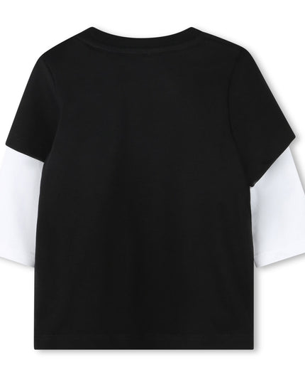 Black Layered Long Sleeve Logo T-Shirt