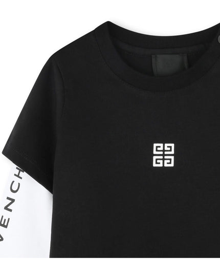 Black Layered Long Sleeve Logo T-Shirt