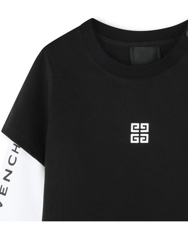 Black Layered Long Sleeve Logo T-Shirt