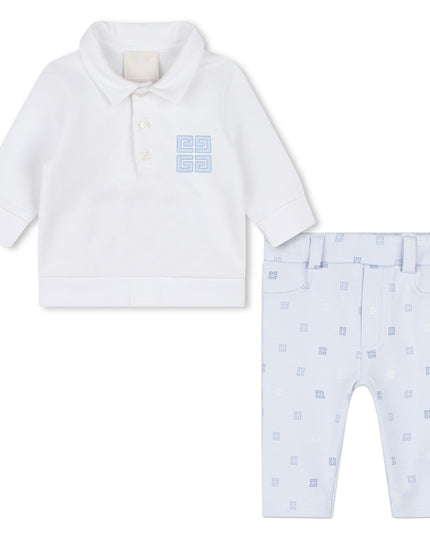 Pale Blue Polo Trousers Set