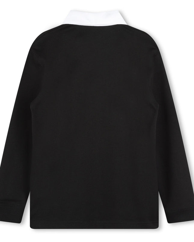 Kids Atelier-Givenchy-Black Long Sleeve Polo
