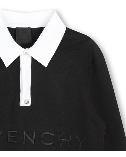 Kids Atelier-Givenchy-Black Long Sleeve Polo