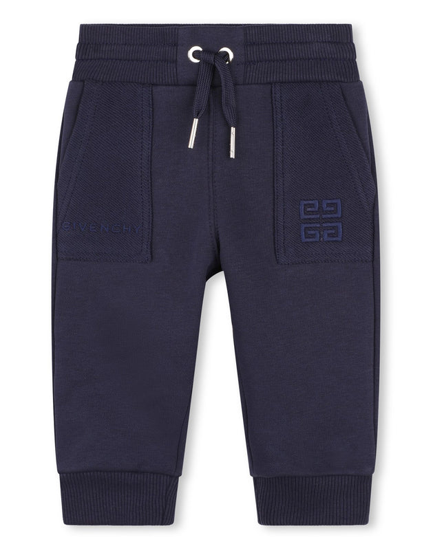 Kids Atelier-Givenchy-4G Print Blue Drawstring Track Pants for Babies
