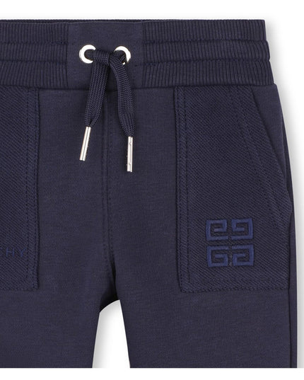 Kids Atelier-Givenchy-4G Print Blue Drawstring Track Pants for Babies
