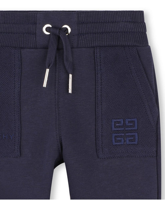 Kids Atelier-Givenchy-4G Print Blue Drawstring Track Pants for Babies