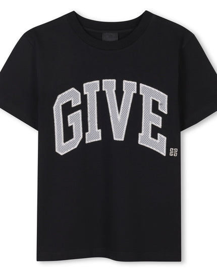 Kids Atelier-Givenchy-Black Short Sleeves Tee-Shirt