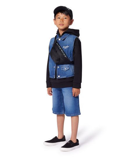 Kids Atelier-Givenchy-Black Light Blue Accented Fanny Pack