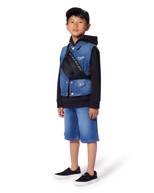 Kids Atelier-Givenchy-Black Light Blue Accented Fanny Pack